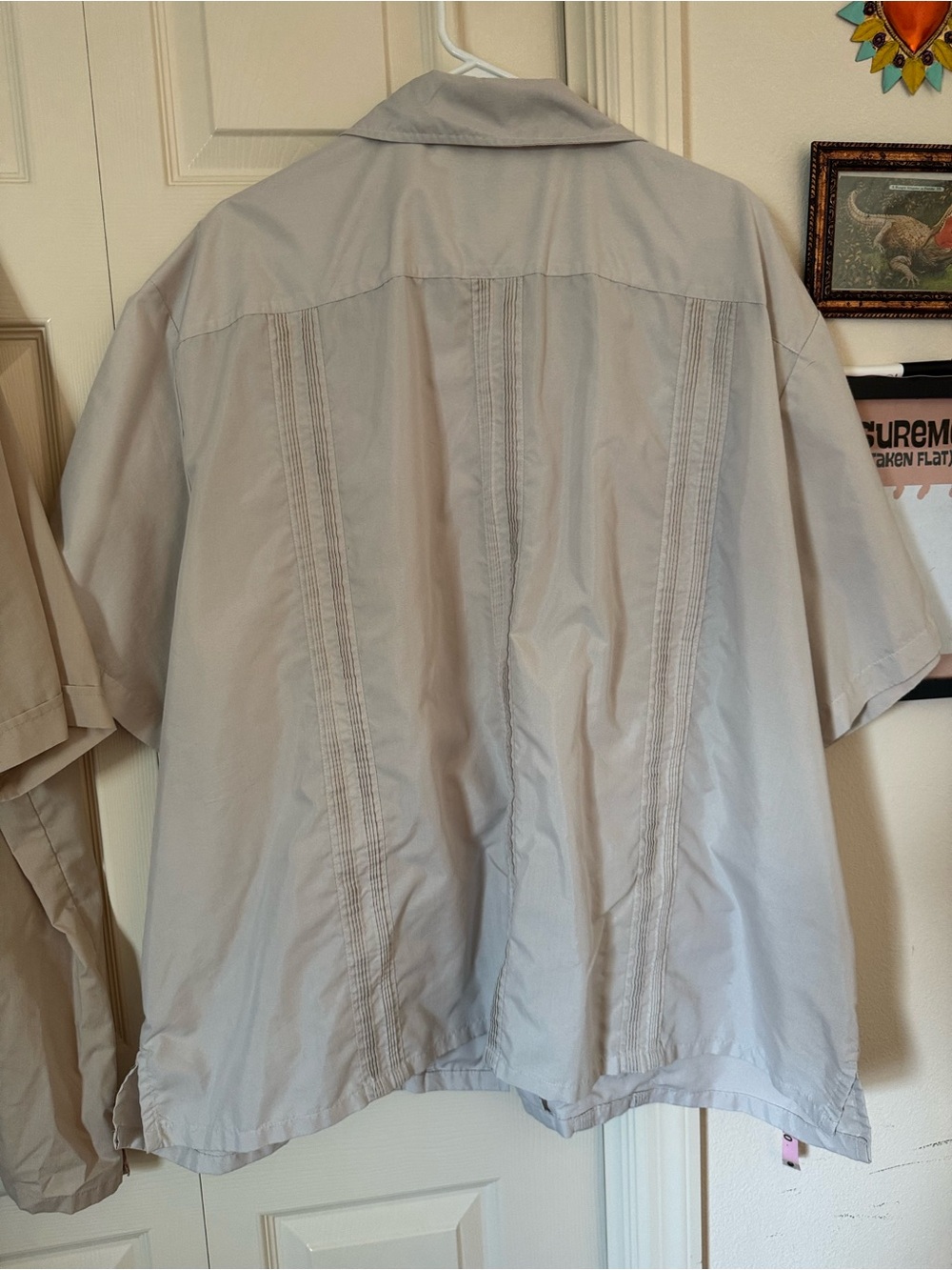Lot Of Size 4X Men’s Guayabera Shirts Mint Green Tan White Zipper Button Pockets - Picture 10 of 11